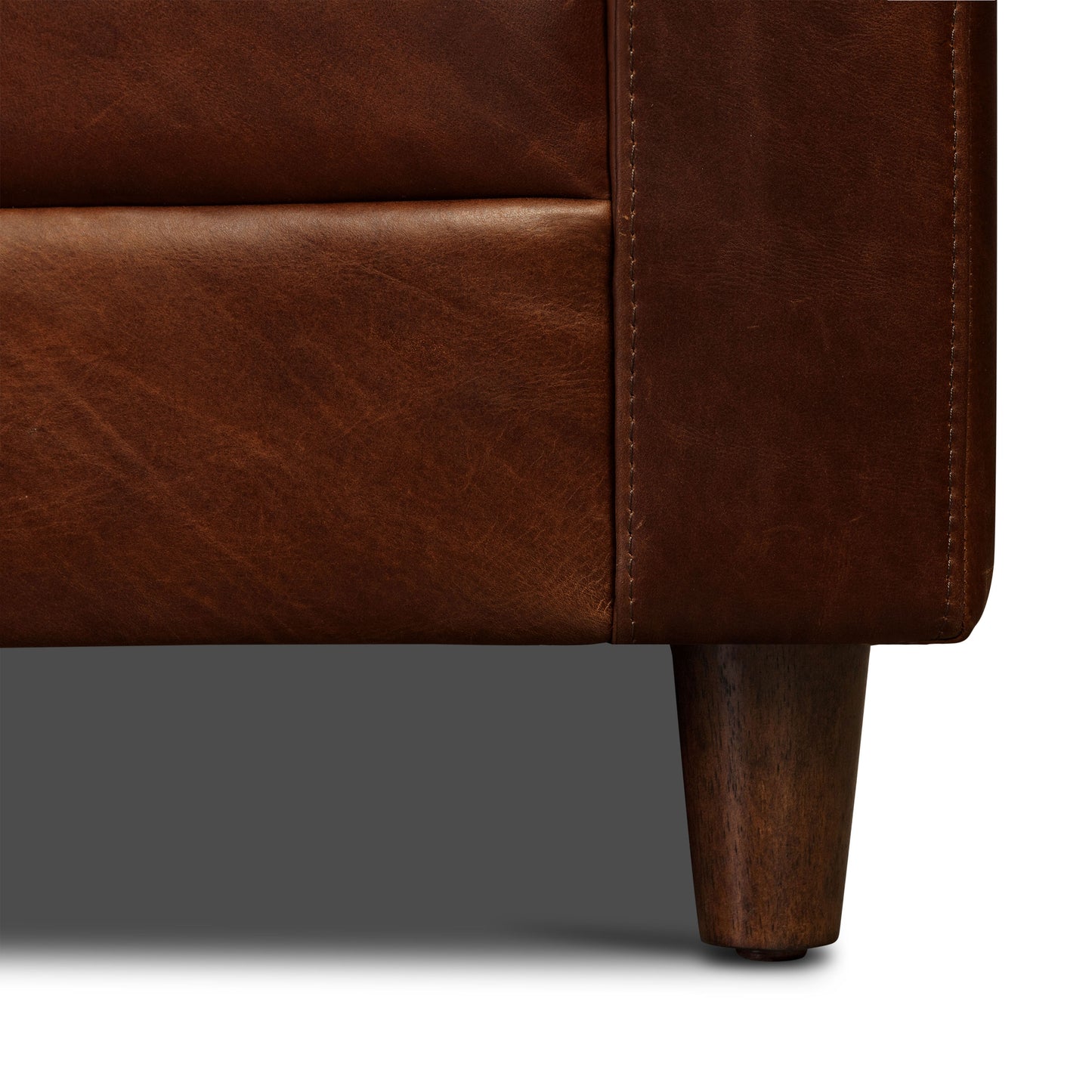Harper 113.5" Leather Left-facing Pull-Out Sleeper Sectional Sofa | Oscuro Brown
