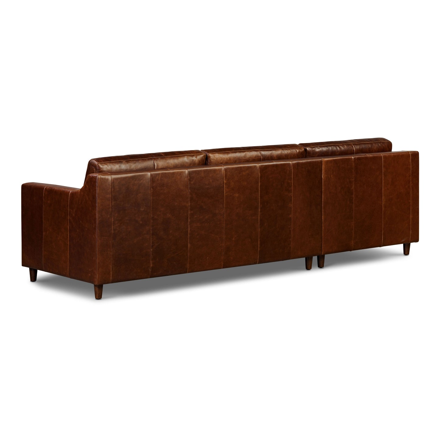 Harper 113.5" Leather Left-facing Pull-Out Sleeper Sectional Sofa | Oscuro Brown