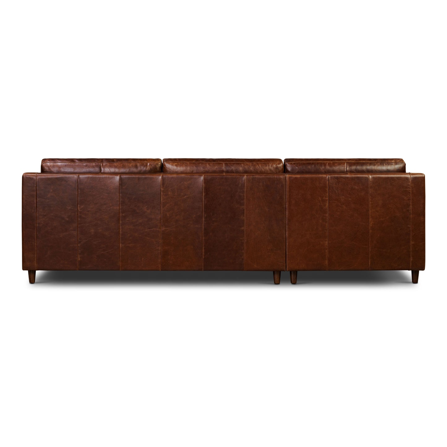 Harper 113.5" Leather Left-facing Pull-Out Sleeper Sectional Sofa | Oscuro Brown