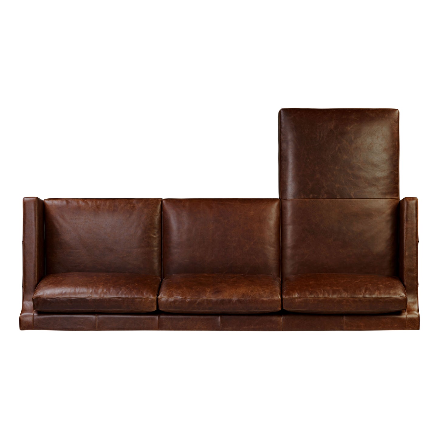 Harper 113.5" Leather Left-facing Pull-Out Sleeper Sectional Sofa | Oscuro Brown