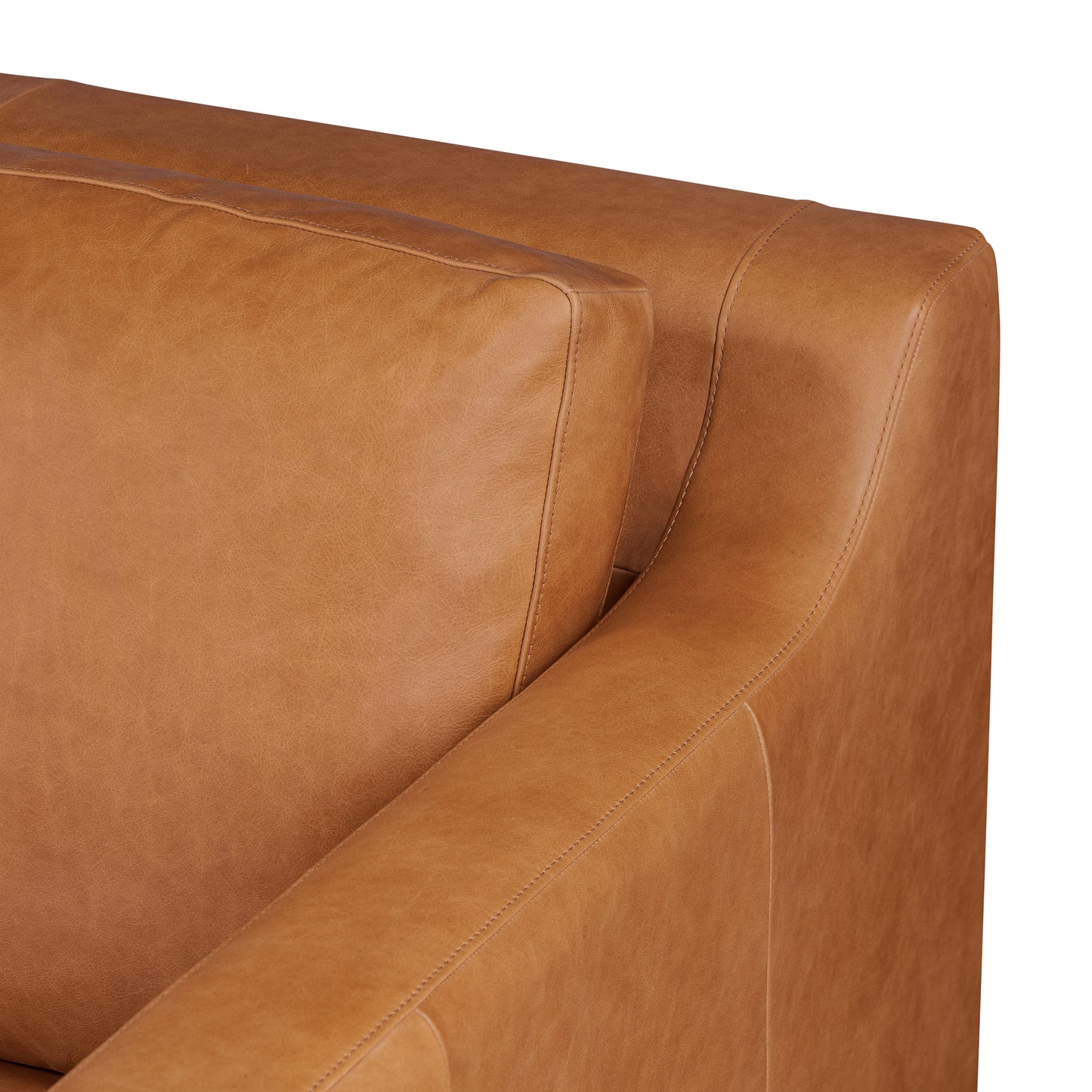 Harper 113.5" Leather Left-facing Pull-Out Sleeper Sectional Sofa | Cognac Tan