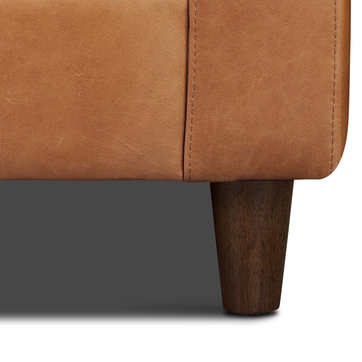 Harper 113.5" Leather Left-facing Pull-Out Sleeper Sectional Sofa | Cognac Tan
