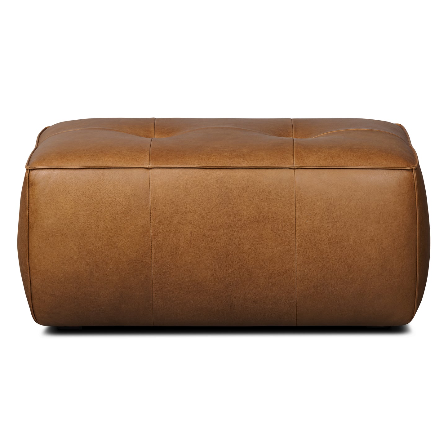 Capa Leather Ottoman | Saddle Tan
