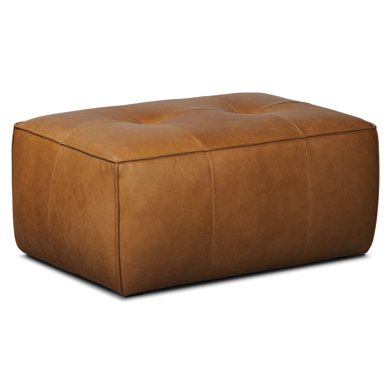 Capa Leather Ottoman | Saddle Tan 