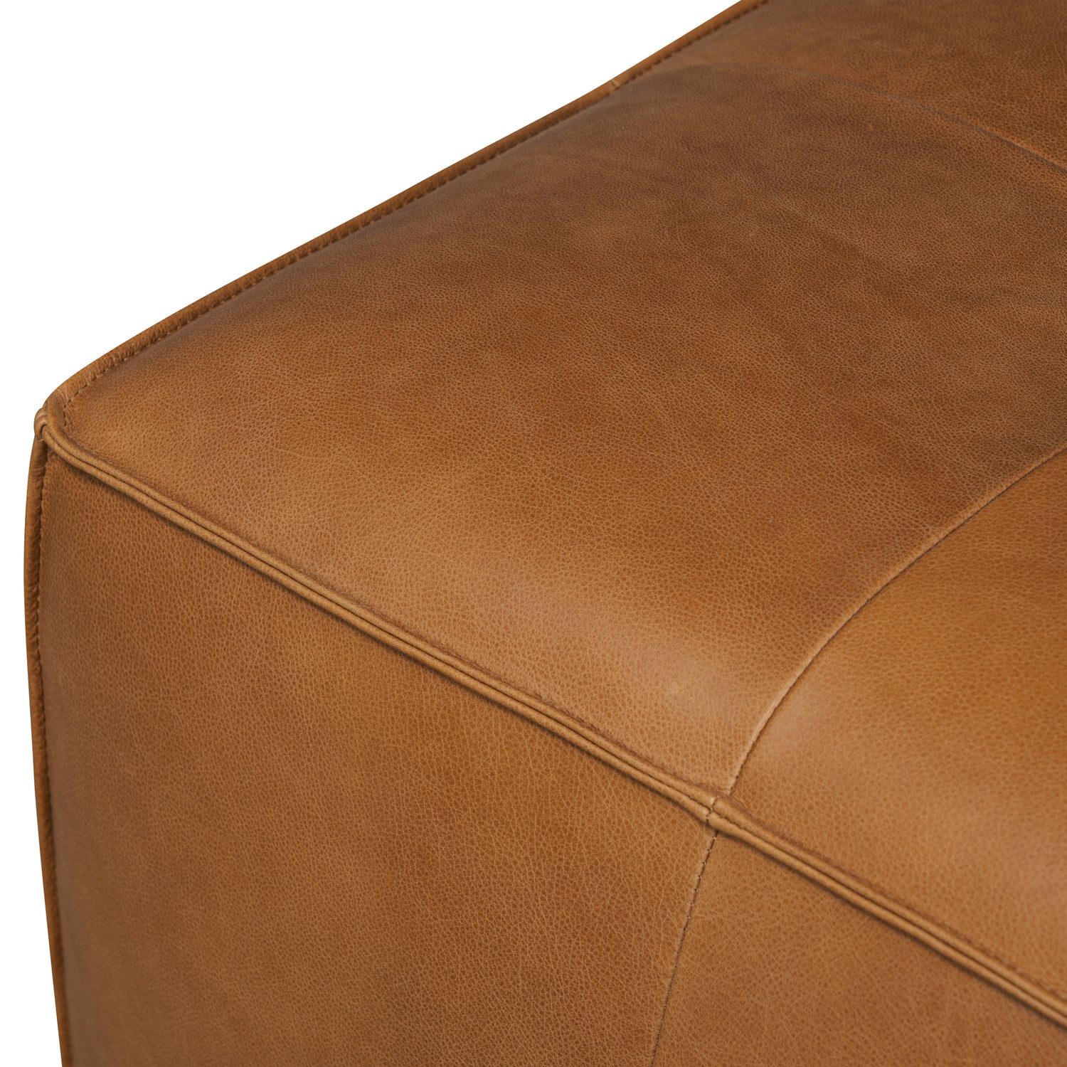 Capa Leather Ottoman | Saddle Tan 