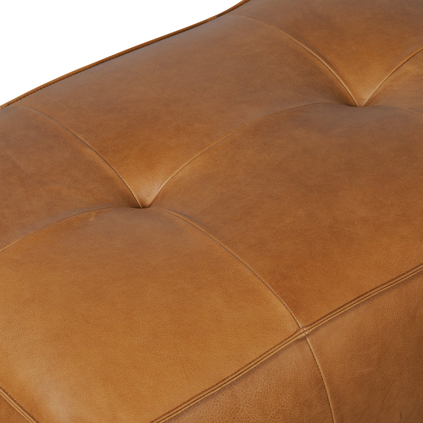 Capa Leather Ottoman | Saddle Tan