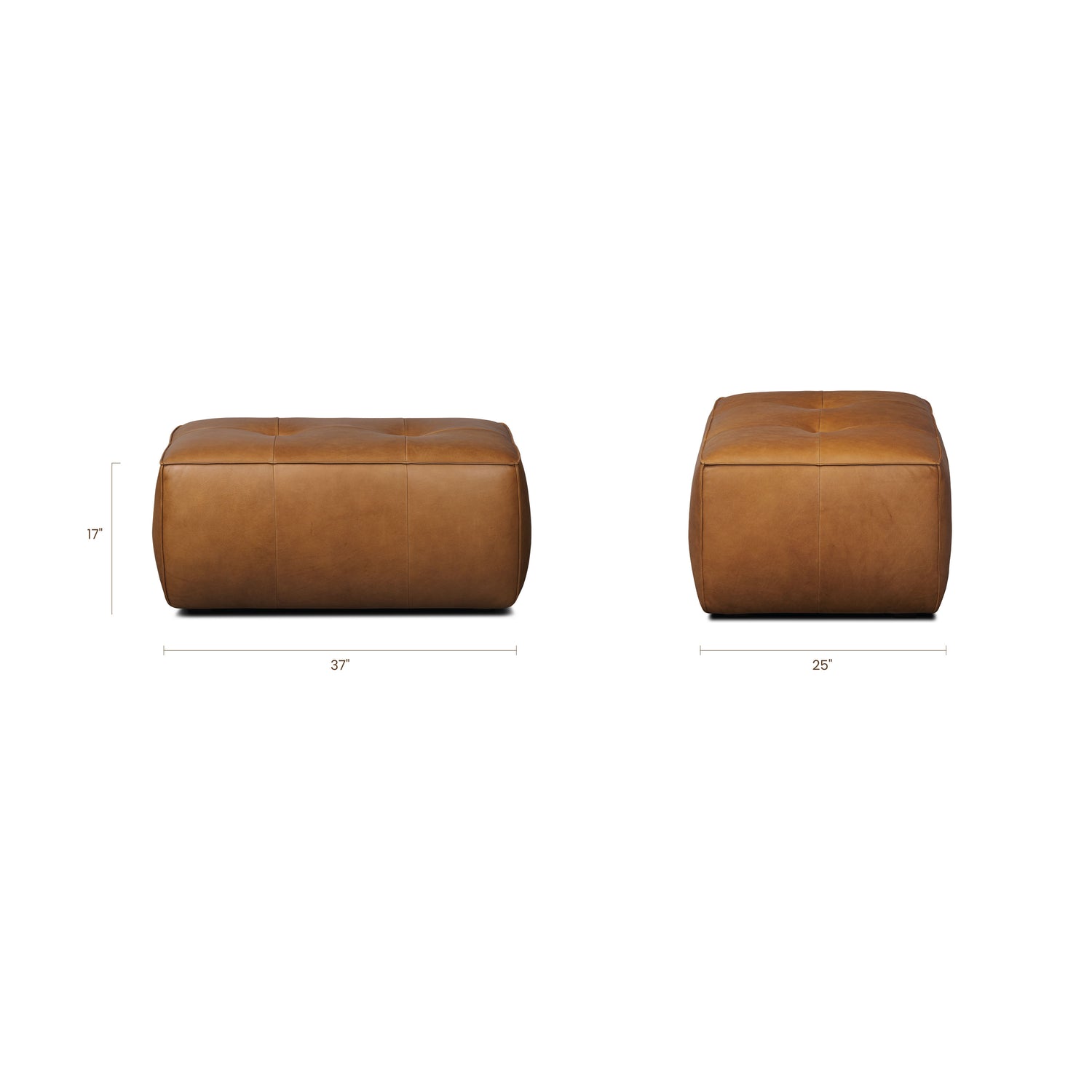 Capa Leather Ottoman | Saddle Tan 