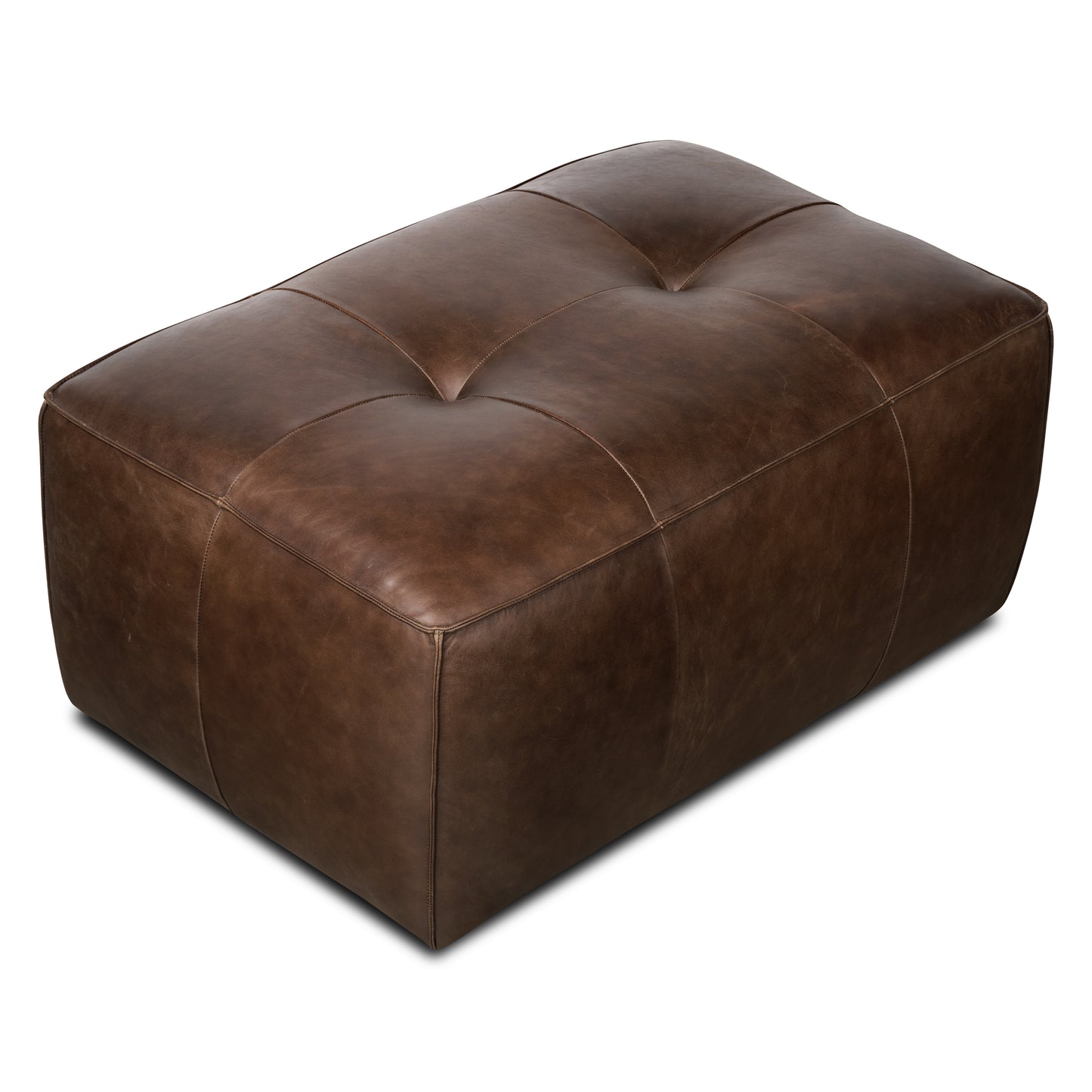 Capa Leather Ottoman | Chocolate Brown