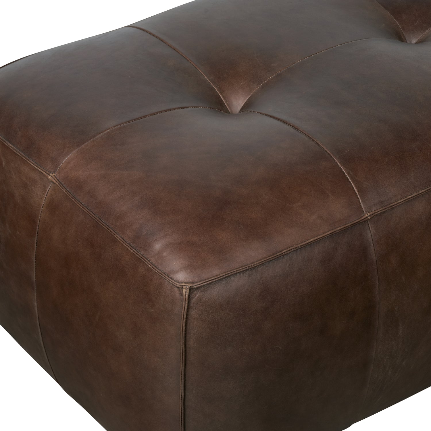 Capa Leather Ottoman | Chocolate Brown 