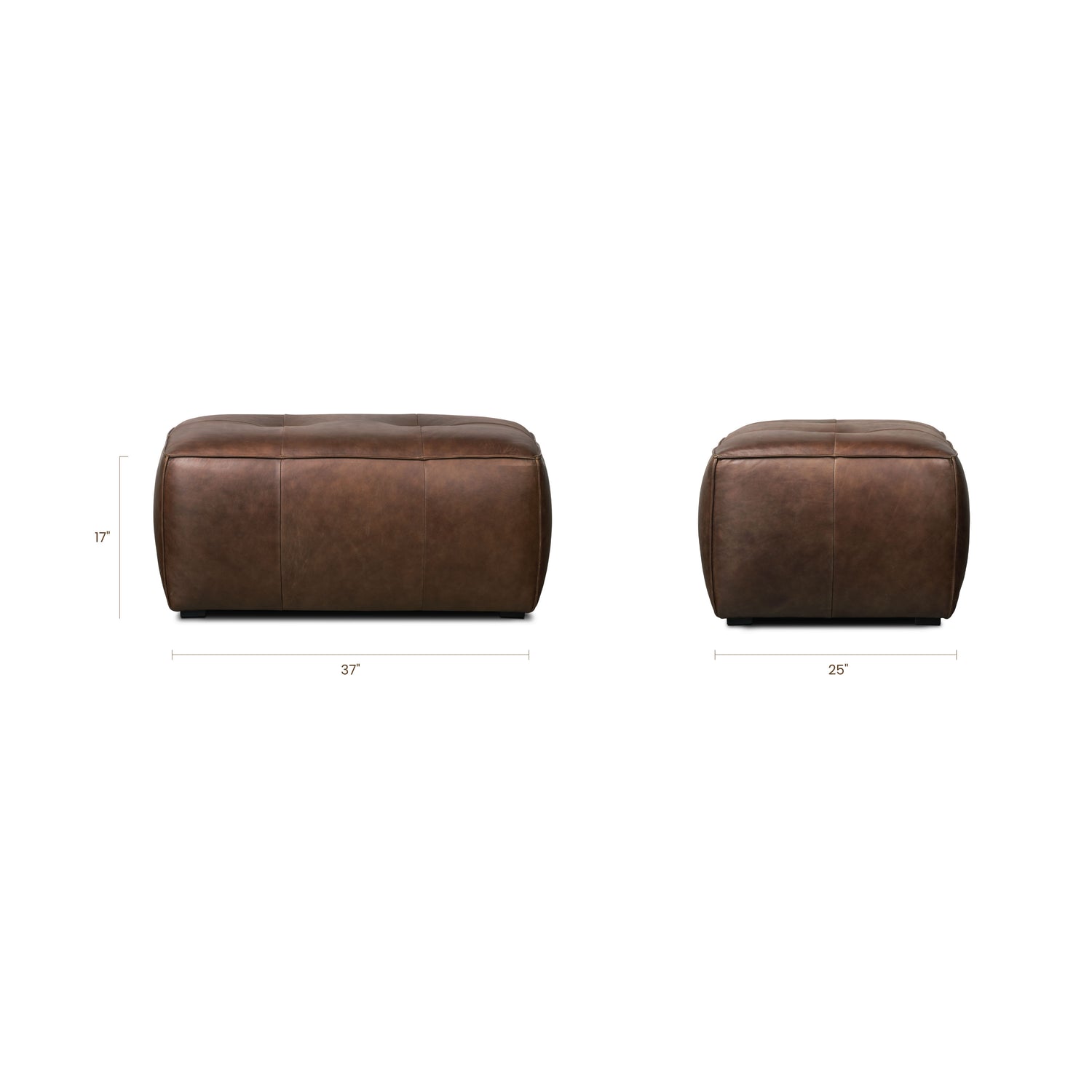 Capa Leather Ottoman | Chocolate Brown 