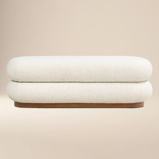 Varde Bench | Froth White Boucle
