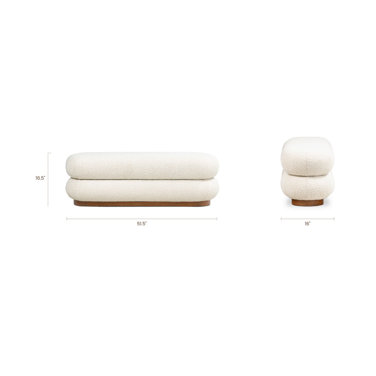 Varde Bench | Froth White Boucle 