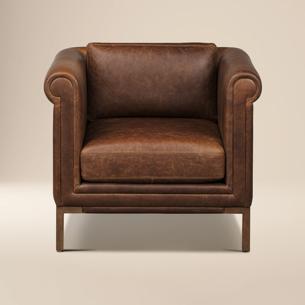 Bruges Leather Lounge Chair | Chocolate Brown