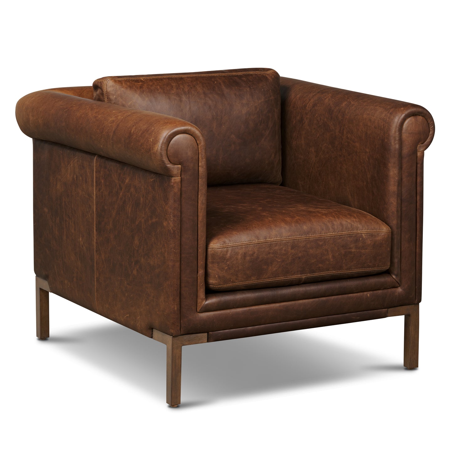 Bruges Leather Lounge Chair | Chocolate Brown