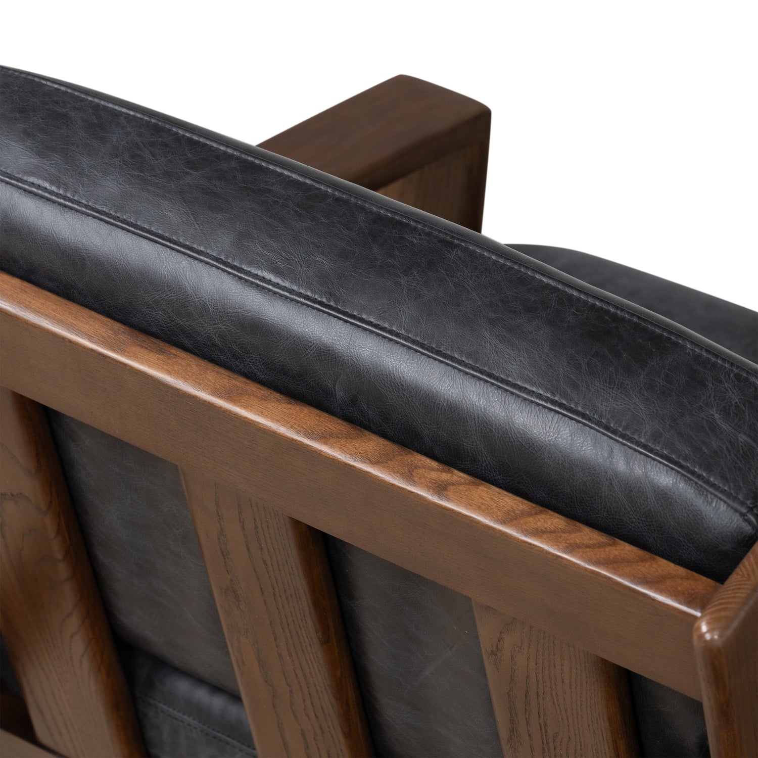 Skive Leather Lounge Chair | Onyx Black 
