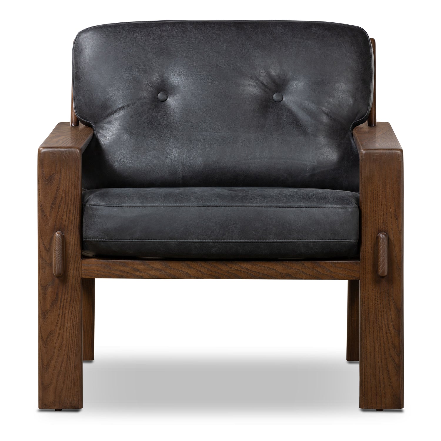 Skive Leather Lounge Chair | Onyx Black 