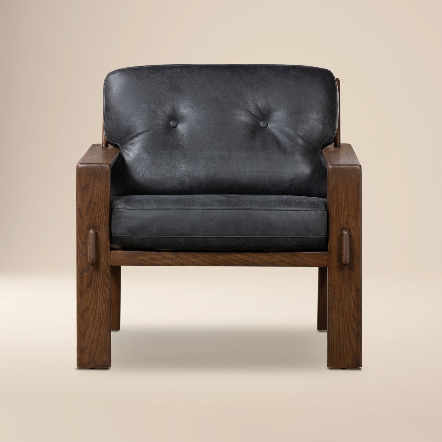 Skive Leather Lounge Chair | Onyx Black