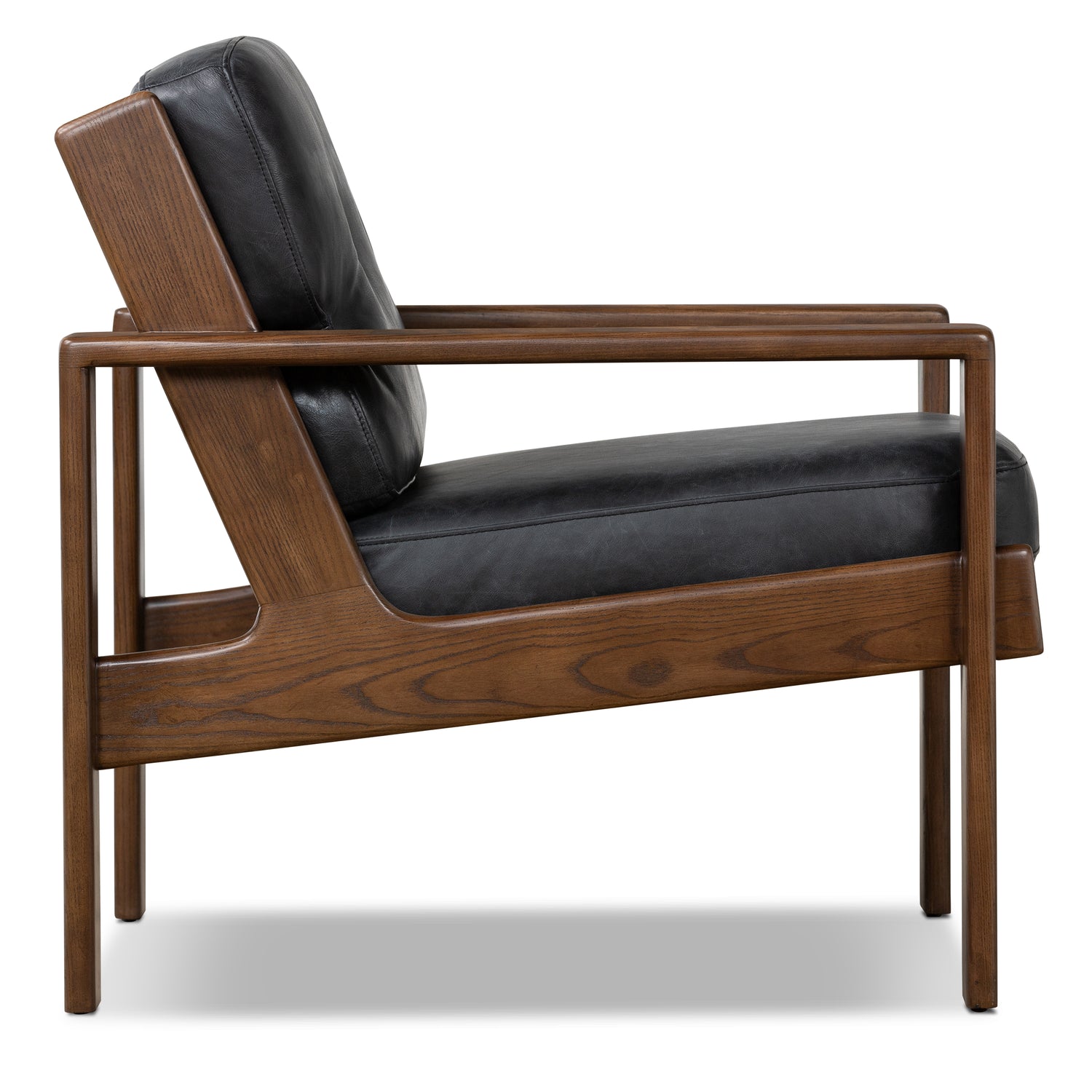 Skive Leather Lounge Chair | Onyx Black 