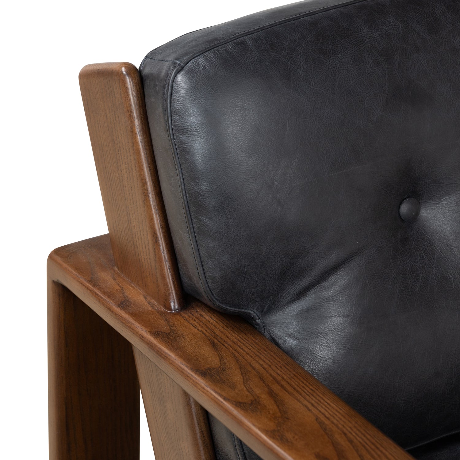 Skive Leather Lounge Chair | Onyx Black 
