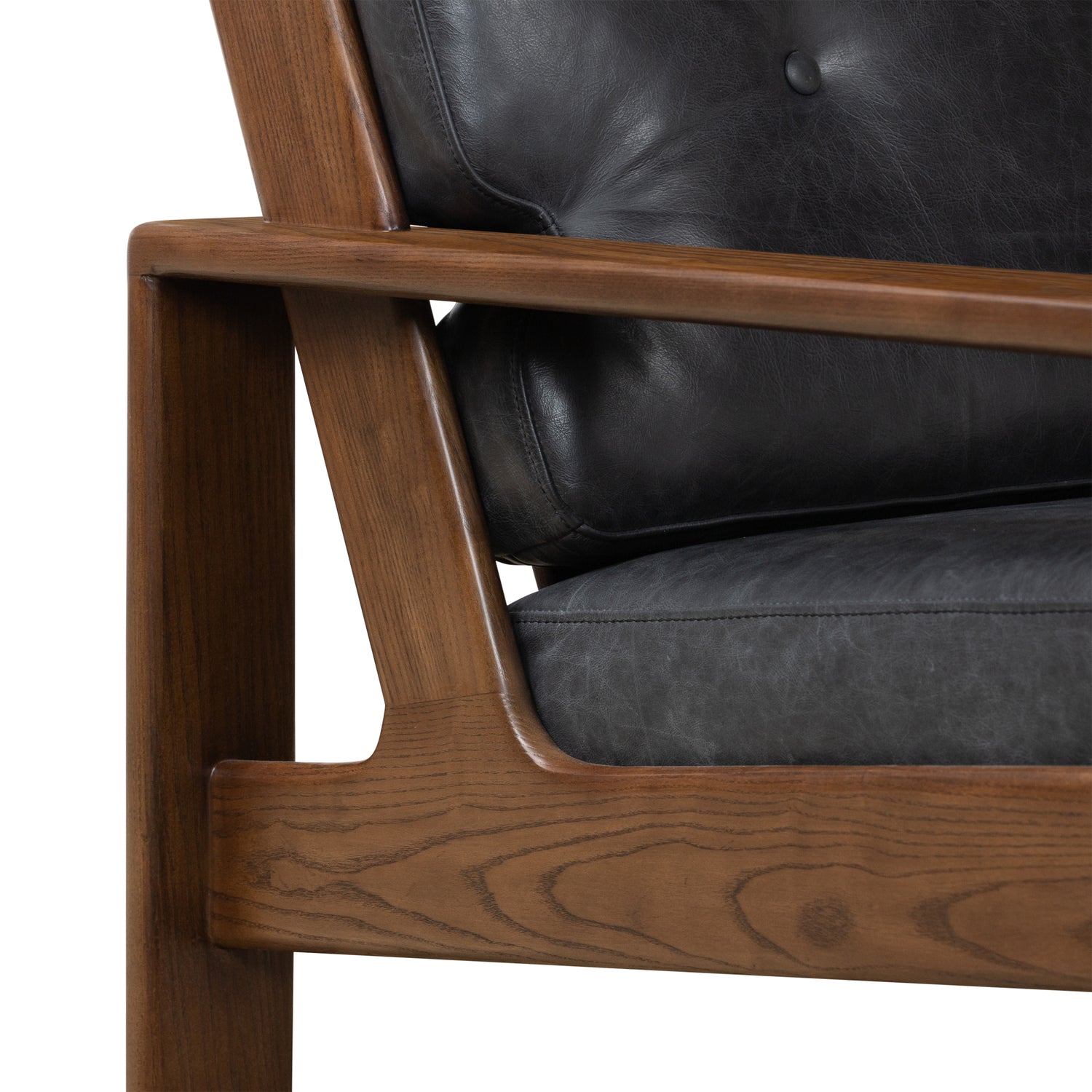Skive Leather Lounge Chair | Onyx Black 