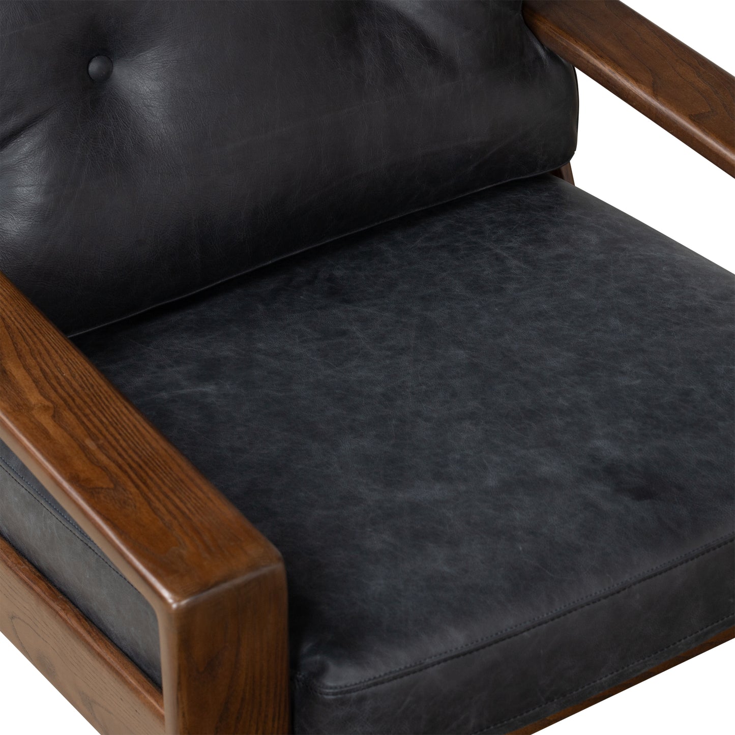 Skive Leather Lounge Chair | Onyx Black