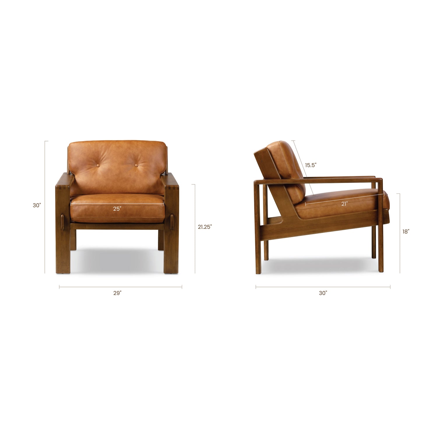 Skive Leather Lounge Chair | Cognac Tan 
