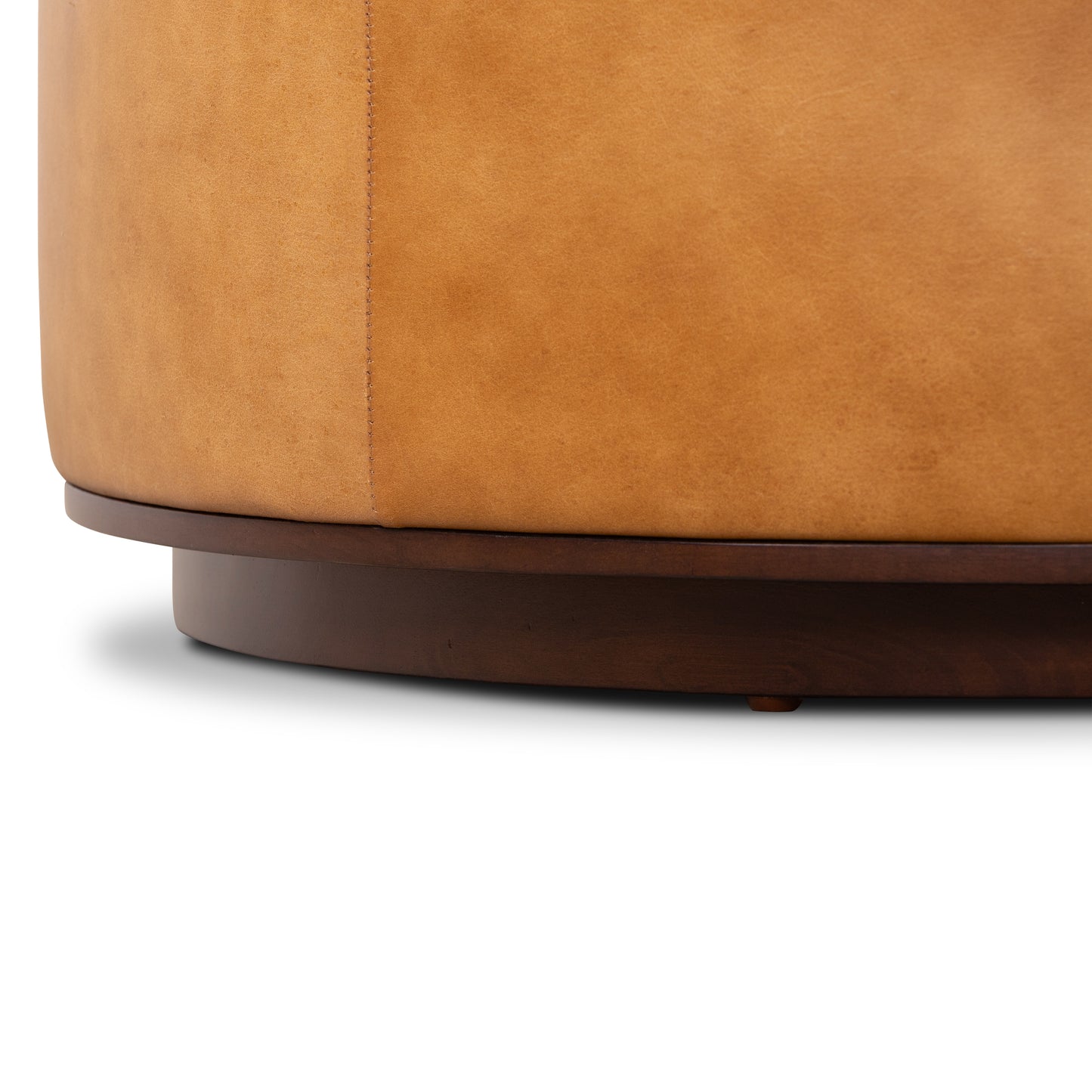 Herve Leather Storage Ottoman | Cognac Tan