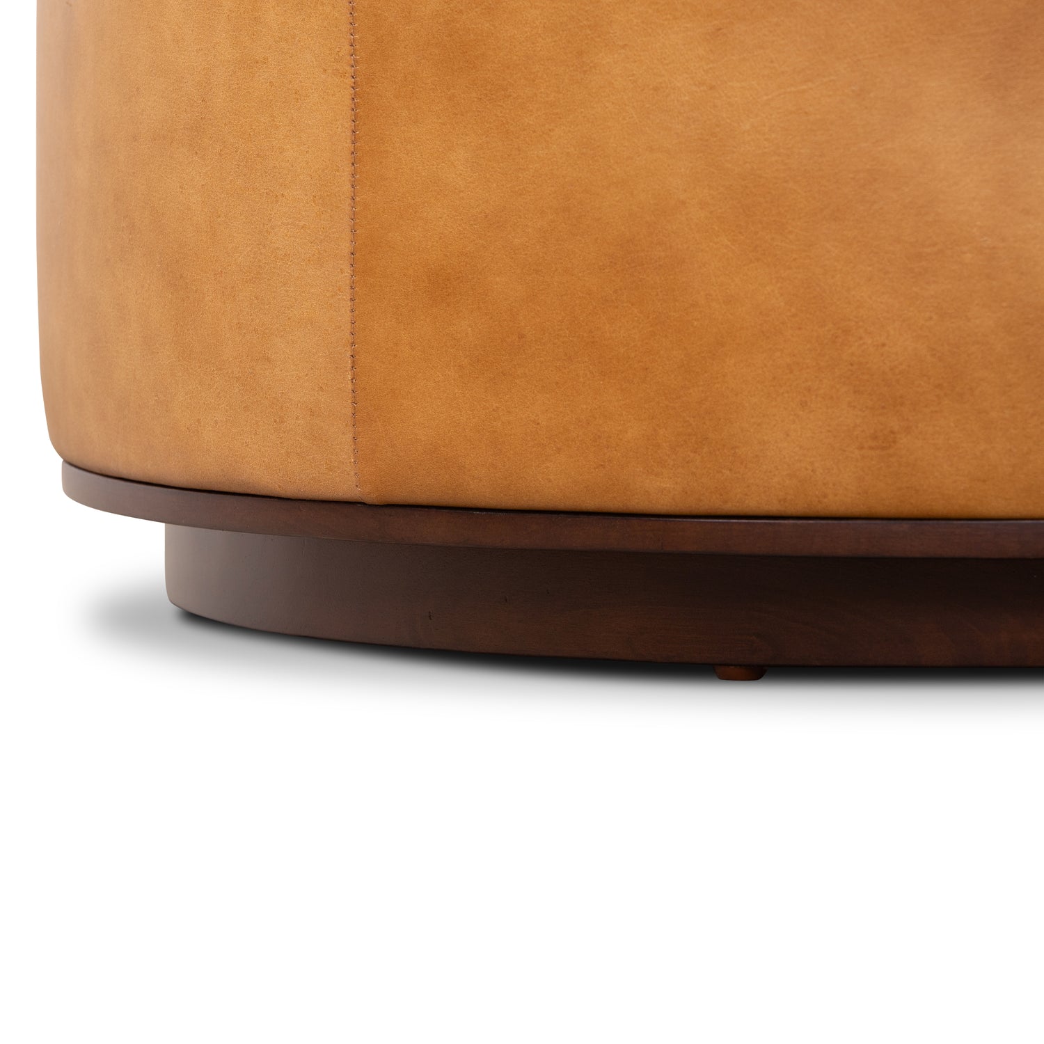 Herve Leather Storage Ottoman | Cognac Tan 
