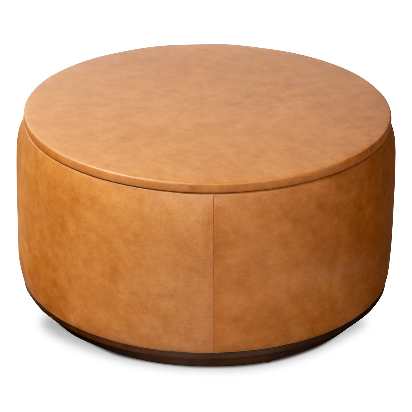 Herve Leather Storage Ottoman | Cognac Tan