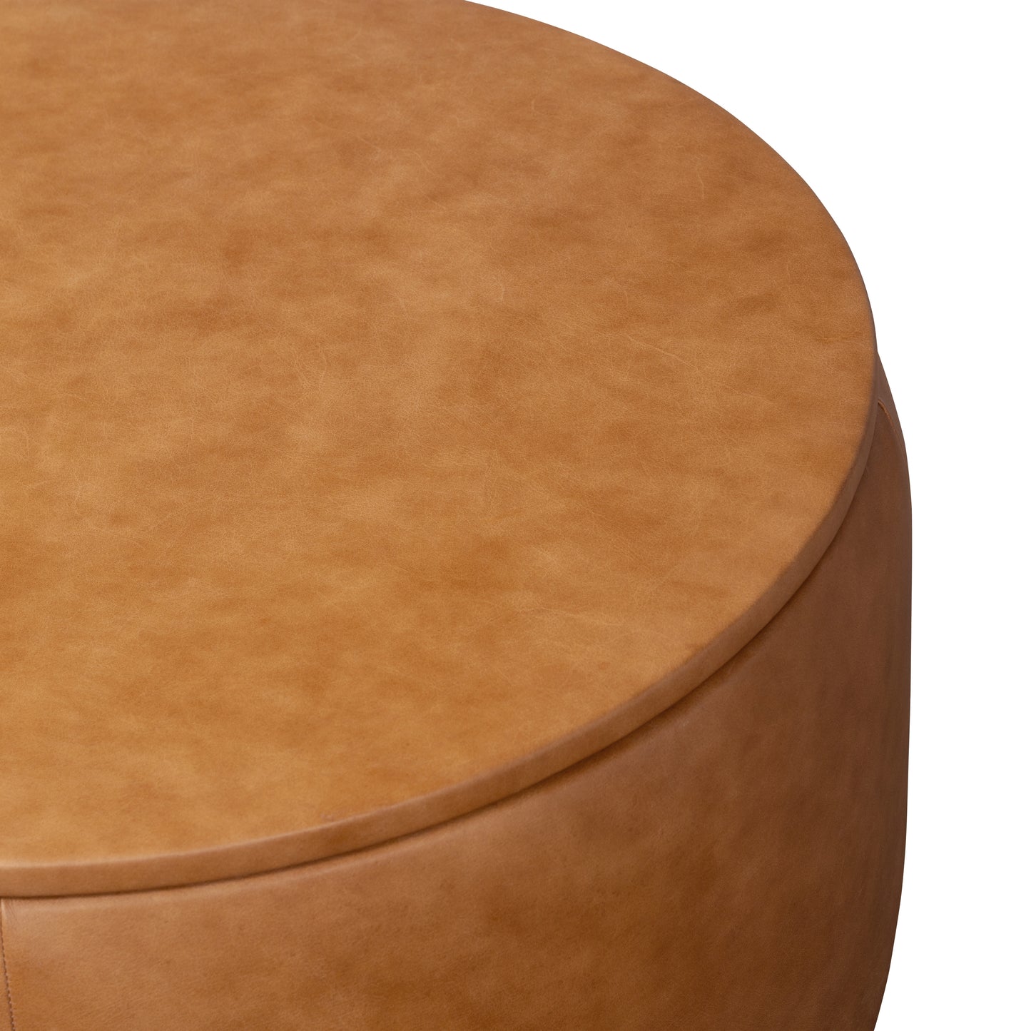 Herve Leather Storage Ottoman | Cognac Tan