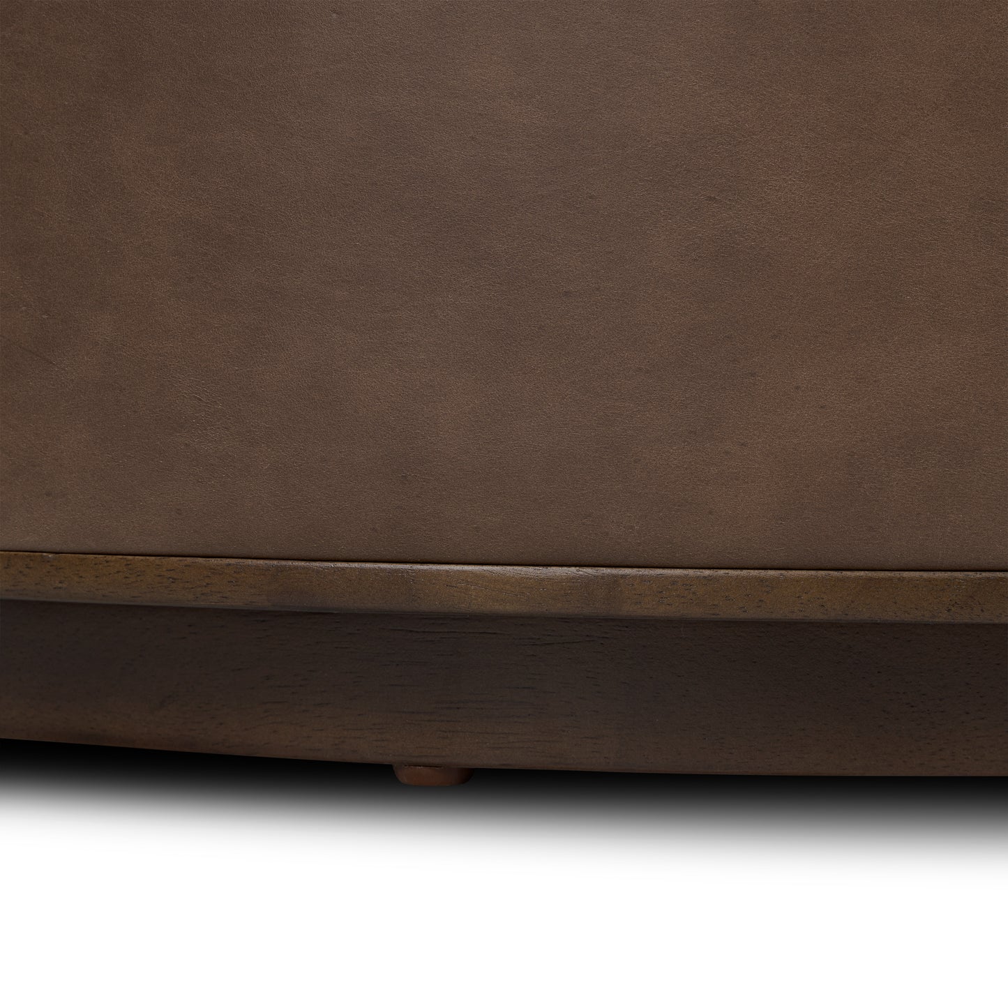 Herve Leather Storage Ottoman | Cocoa Brown