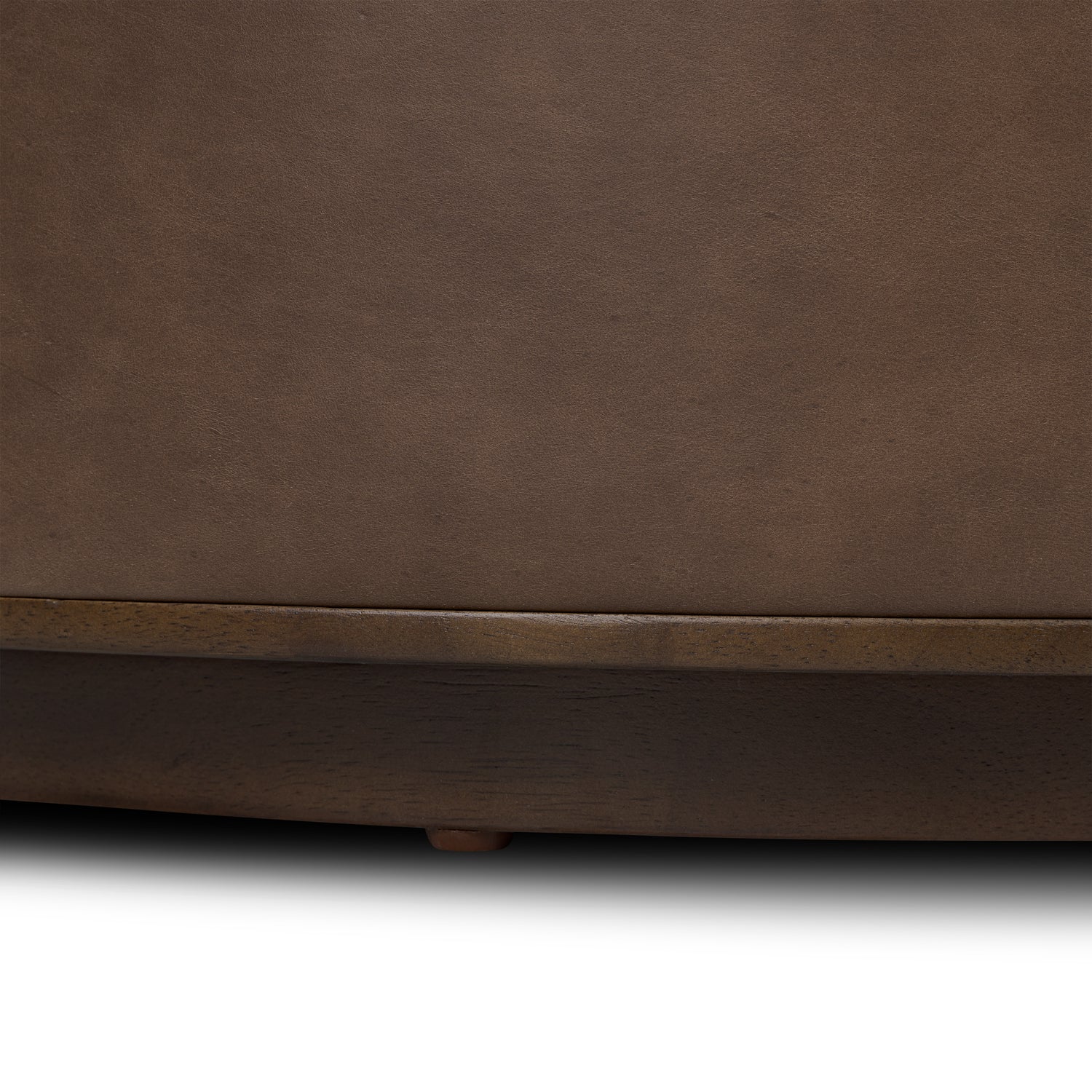 Herve Leather Storage Ottoman | Cocoa Brown 