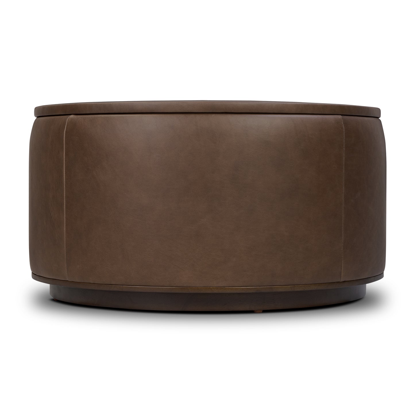Herve Leather Storage Ottoman | Cocoa Brown