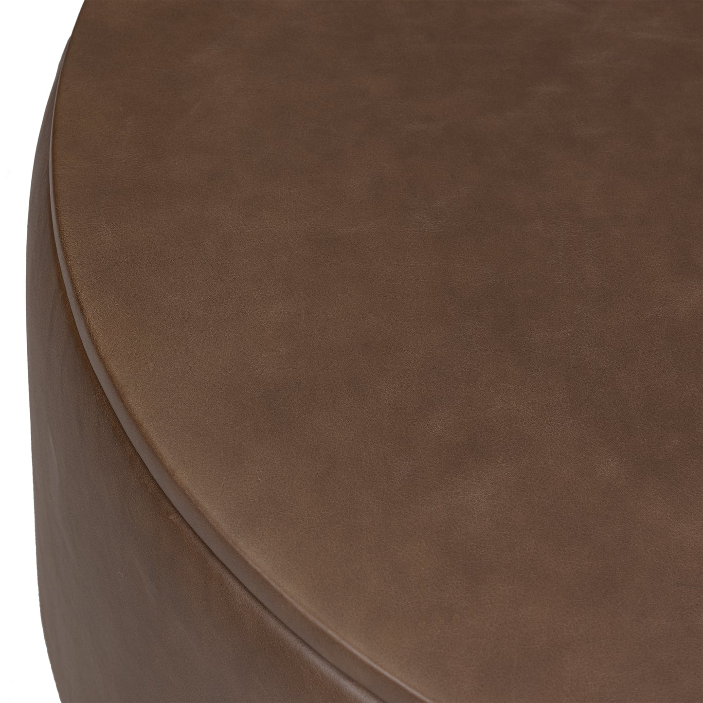 Herve Leather Storage Ottoman | Cocoa Brown
