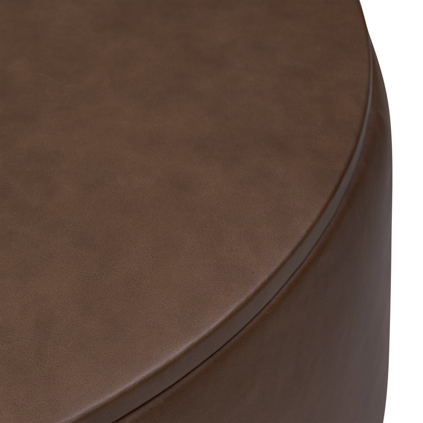 Herve Leather Storage Ottoman | Cocoa Brown