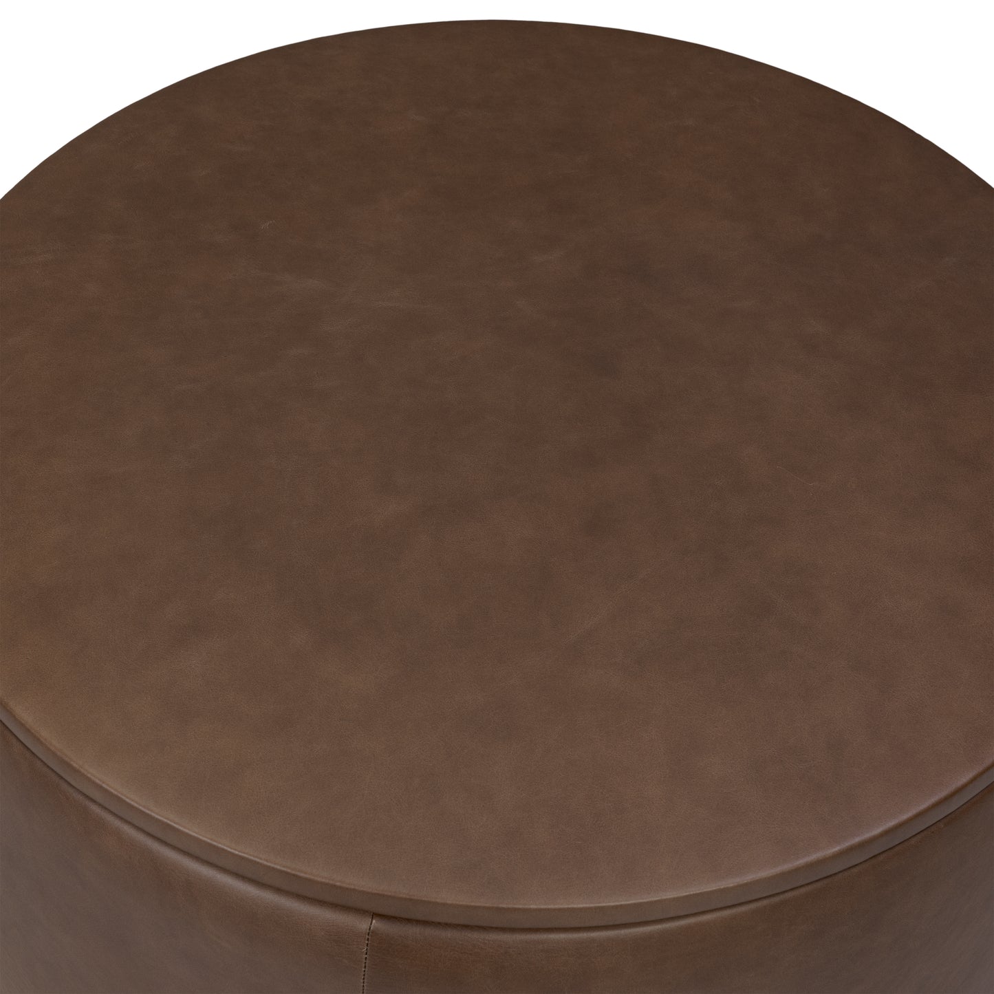 Herve Leather Storage Ottoman | Cocoa Brown