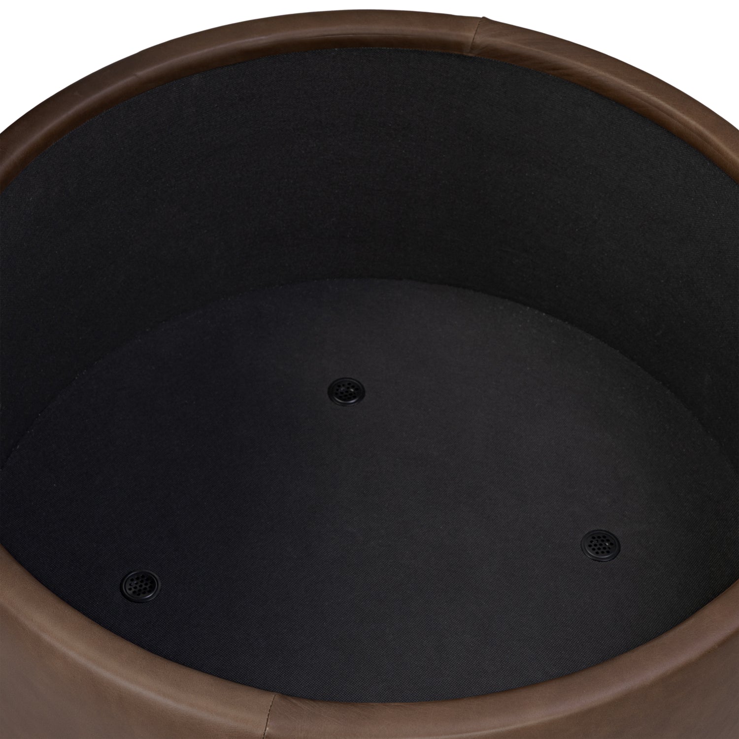 Herve Leather Storage Ottoman | Cocoa Brown 