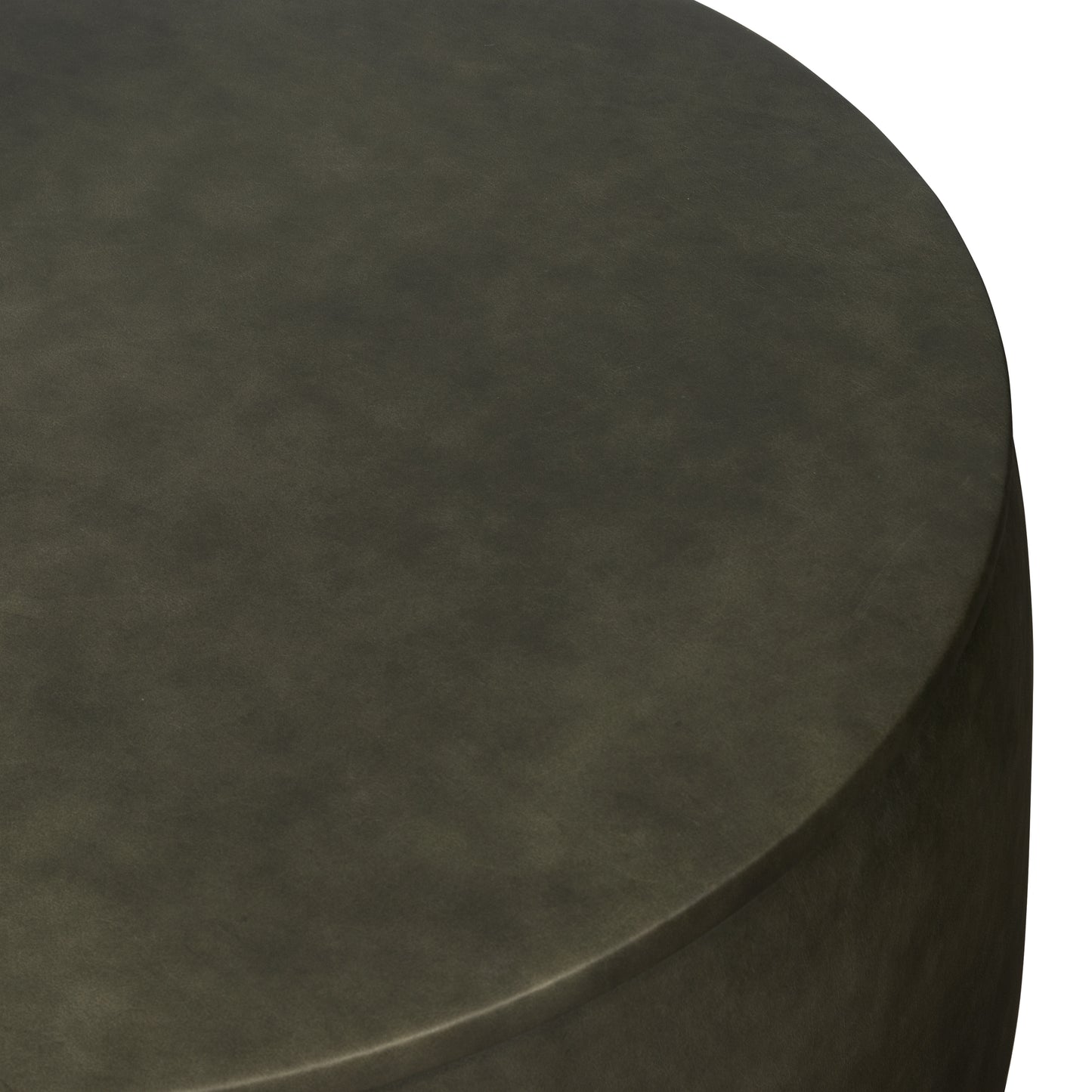 Herve Leather Storage Ottoman | Olivine Green