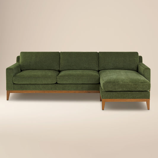 Zyon 105.5" Reversible Chaise Sectional | Distressed Green