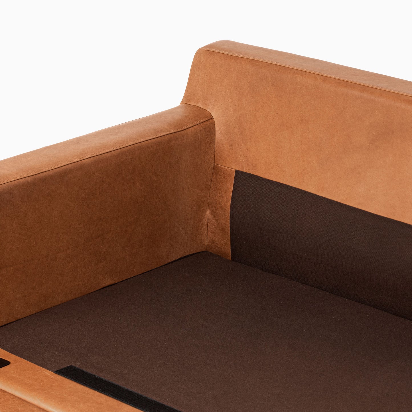 Zyon 105.5" Leather Reversible Chaise Sectional Sofa | Saddle Tan