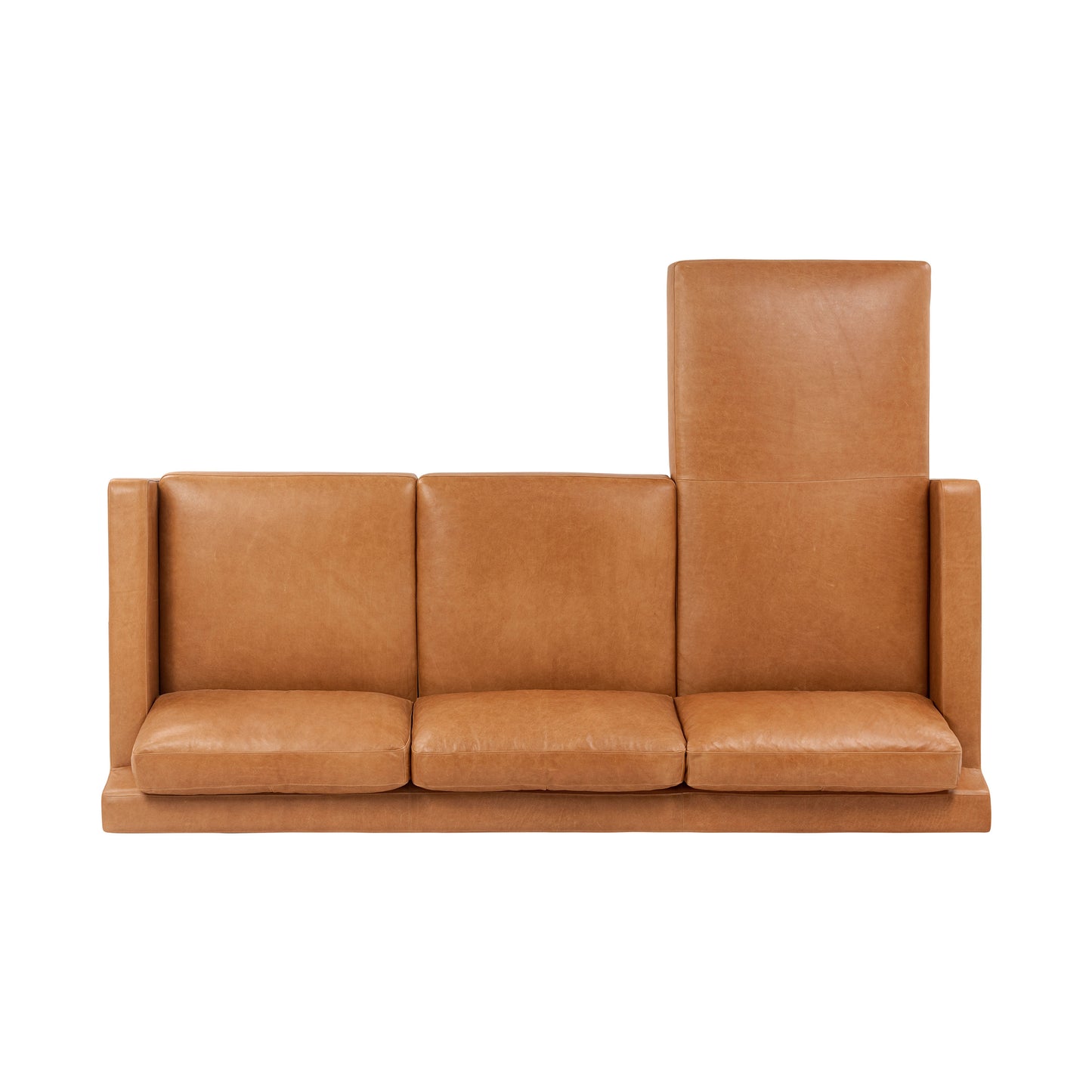 Zyon 105.5" Leather Reversible Chaise Sectional Sofa | Saddle Tan