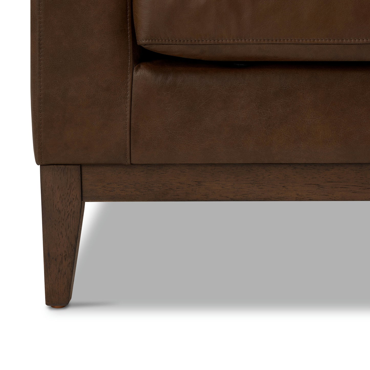 Zyon 105.5" Leather Reversible Chaise Sectional | Vintage Brown