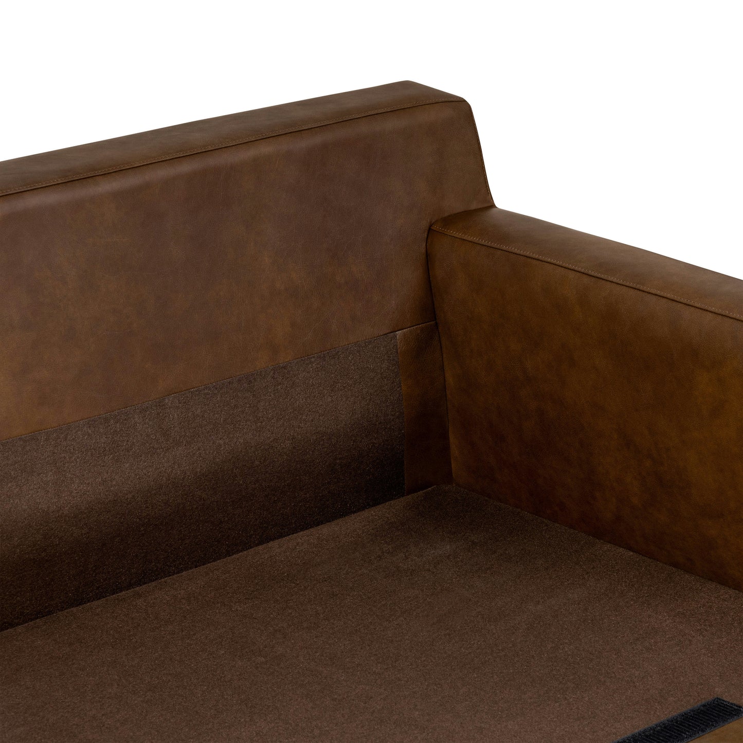 Zyon 105.5" Leather Reversible Chaise Sectional | Vintage Brown