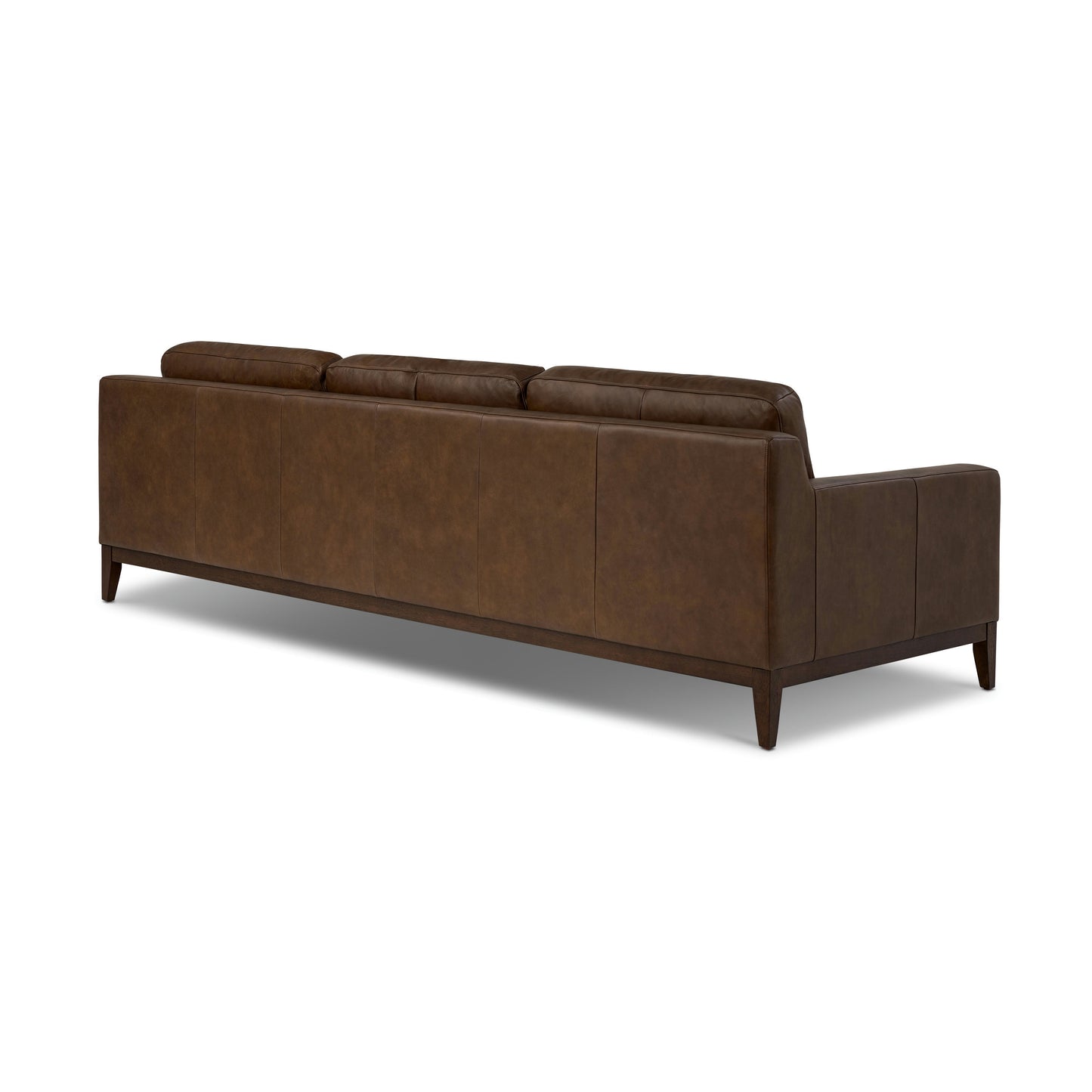 Zyon 105.5" Leather Reversible Chaise Sectional | Vintage Brown