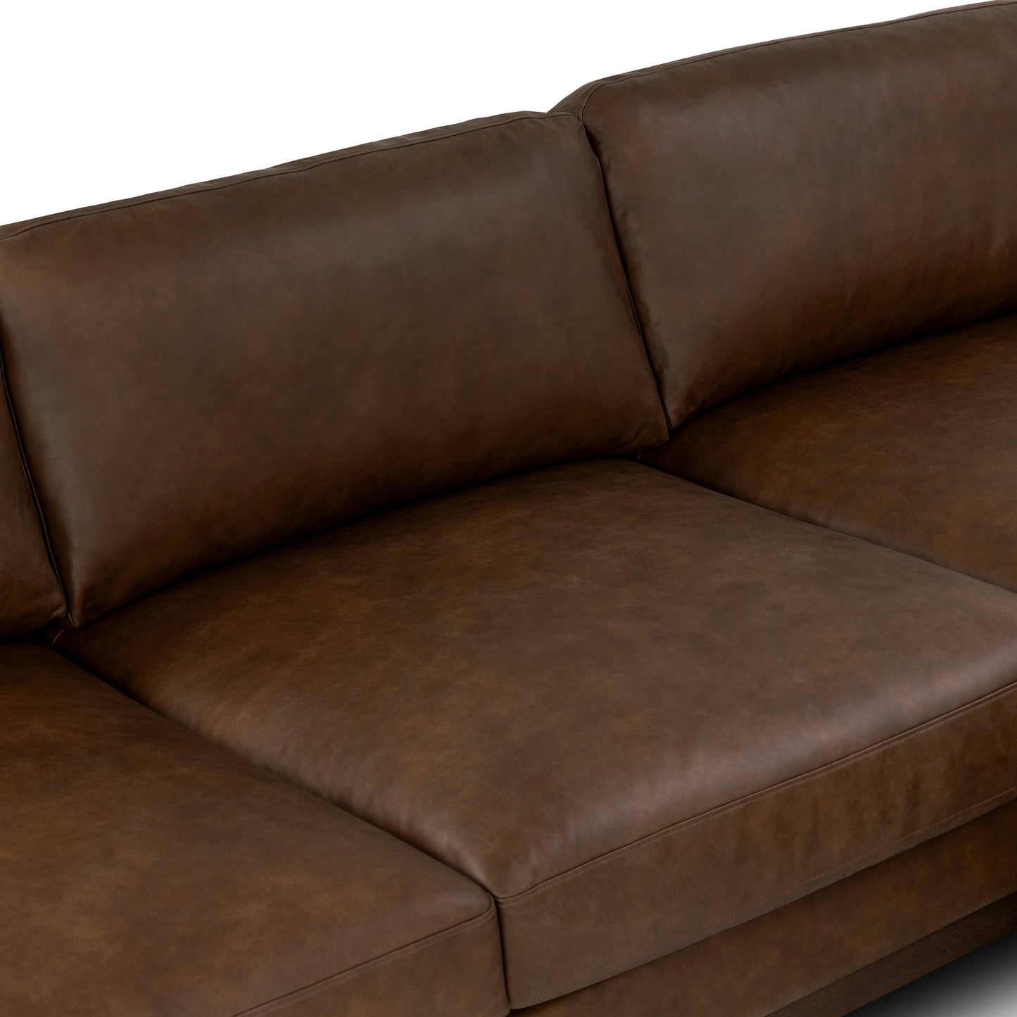 Zyon 105.5" Leather Reversible Chaise Sectional | Vintage Brown