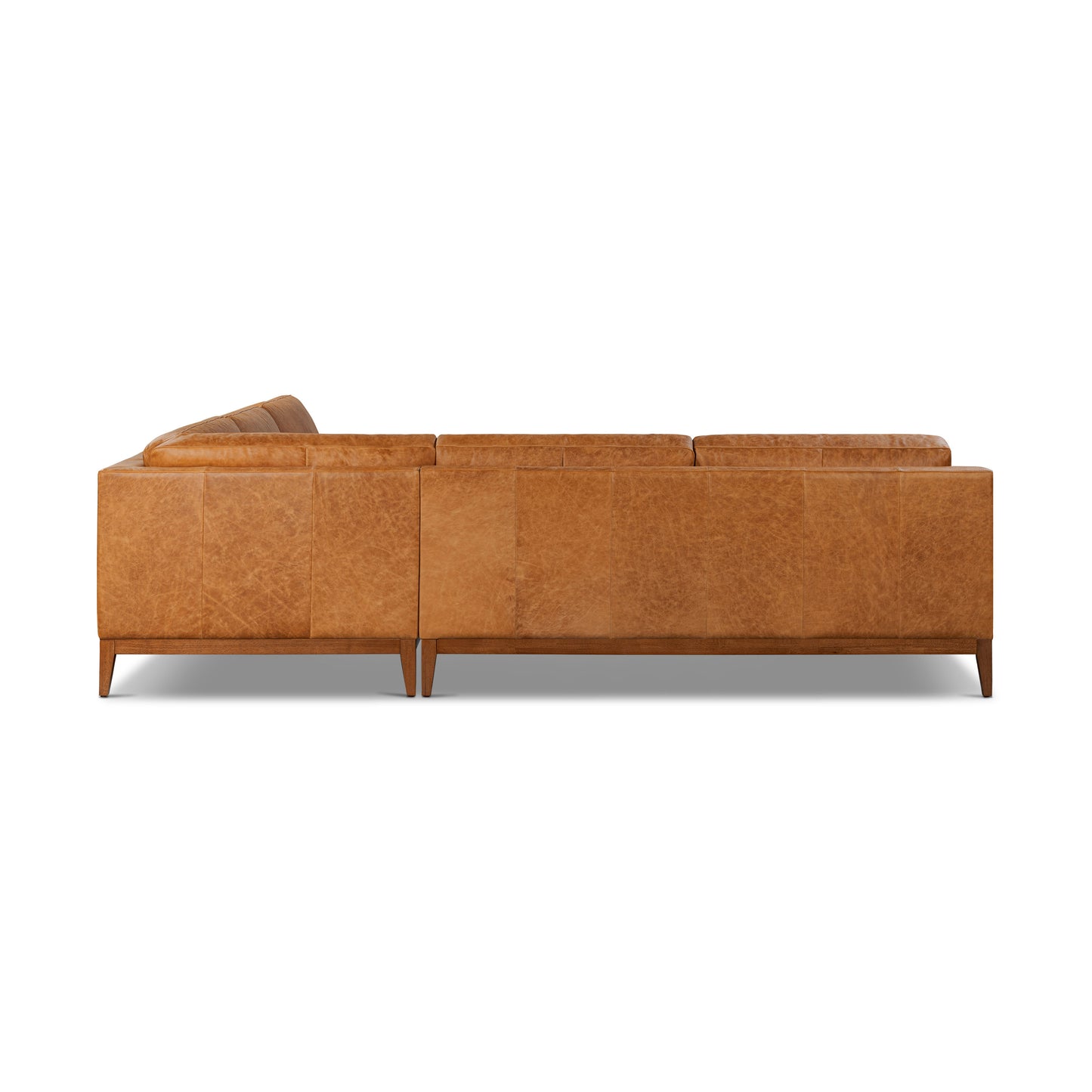Zyon 116" Leather L-Shaped Corner Sectional Sofa | Antica Tan