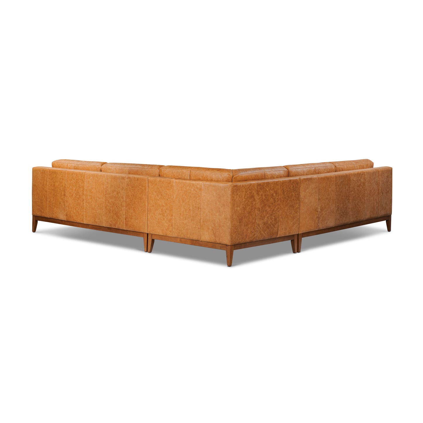 Zyon 116" Leather L-Shaped Corner Sectional Sofa | Antica Tan
