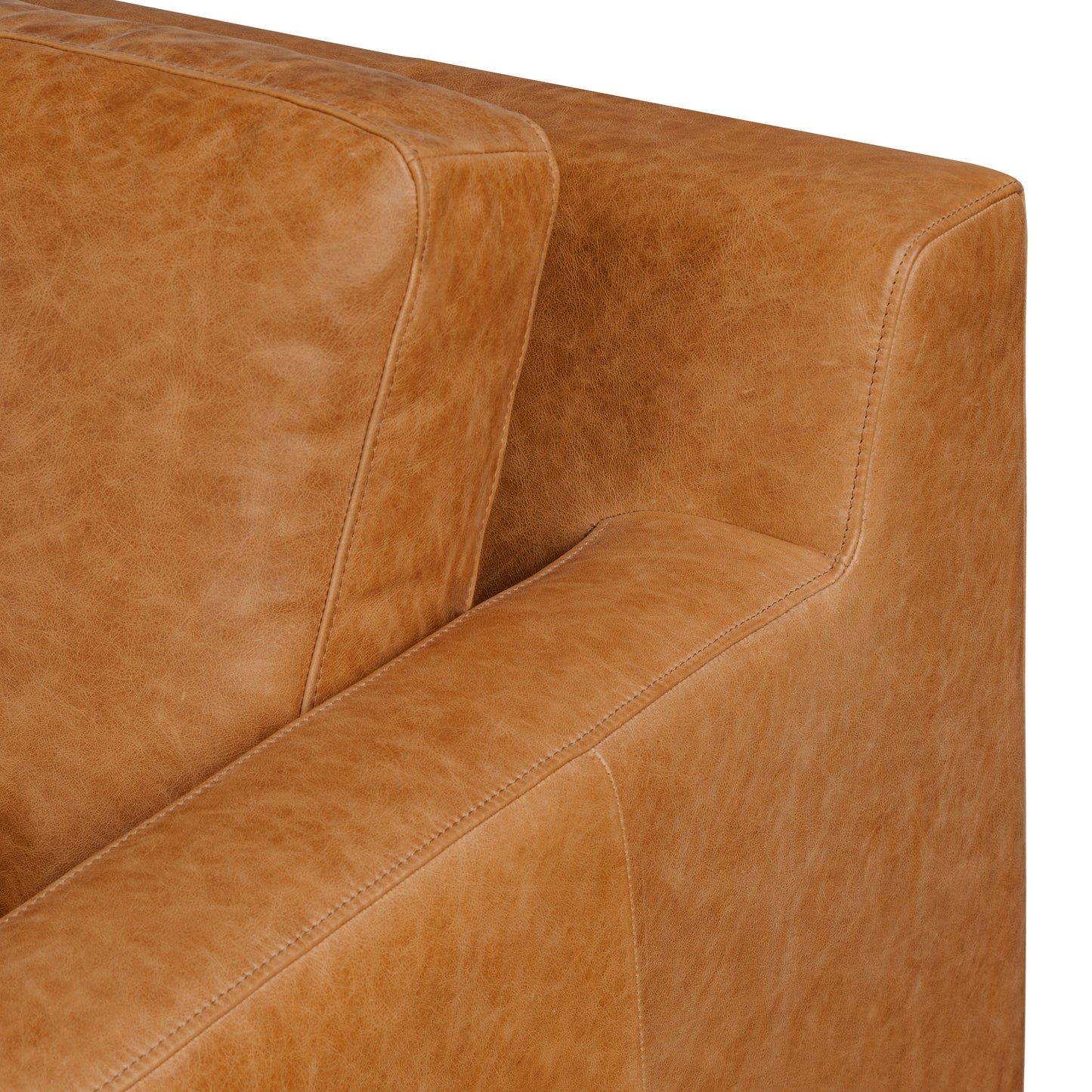 Zyon 116" Leather L-Shaped Corner Sectional Sofa | Antica Tan