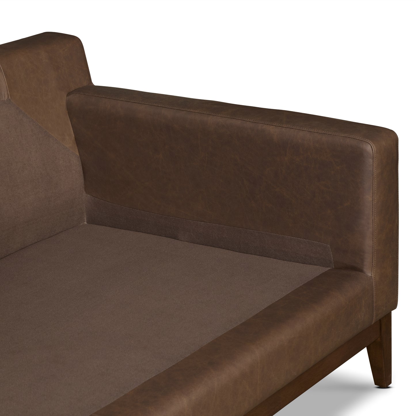 Zyon 116" Leather L-Shaped Corner Sectional Sofa | Bridle Brown