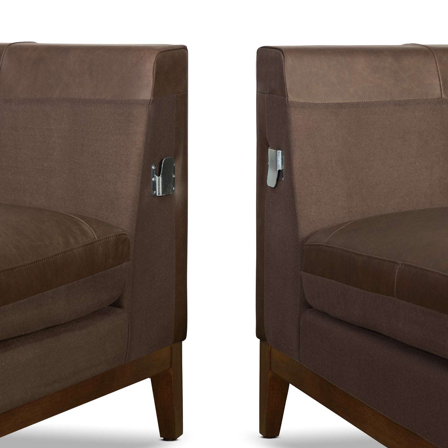 Zyon 116" Leather L-Shaped Corner Sectional Sofa | Bridle Brown